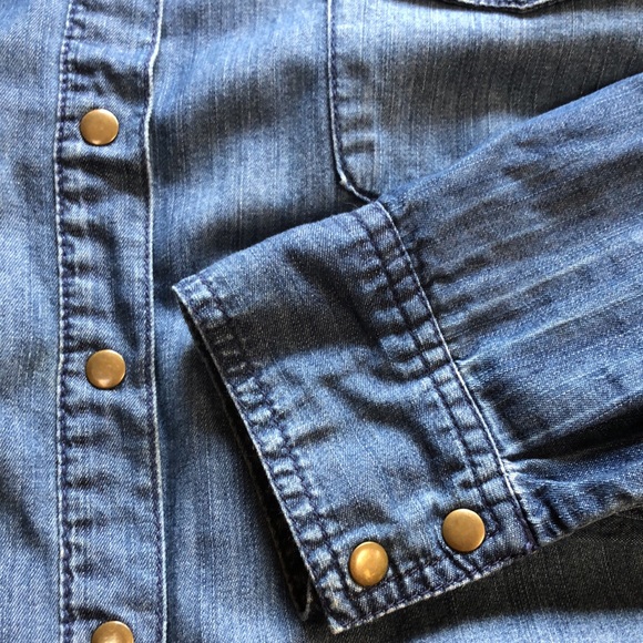 PLUS.INC Studded  Denim Shirt Long Sleeve. Size 20W. - Picture 6 of 7